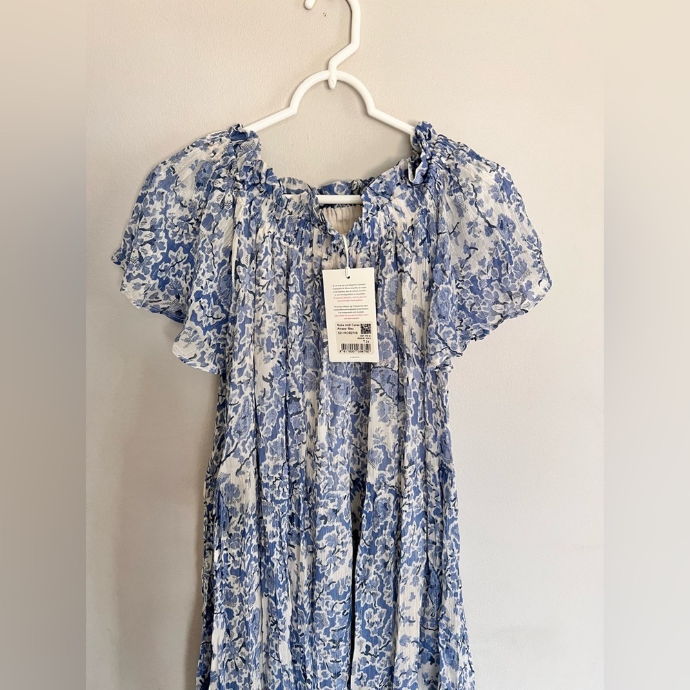 NWT Sezane Robe Midi Ceres Alcazar Off The Shoulder Floral Dress Size 36. - Picture 4 of 8
